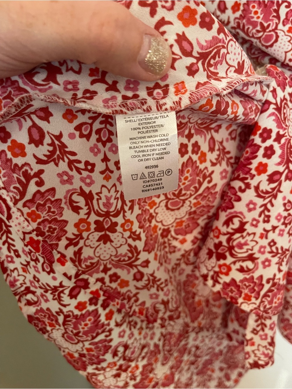 LOFT Red Floral Wrap Blouse - Picture 5 of 5